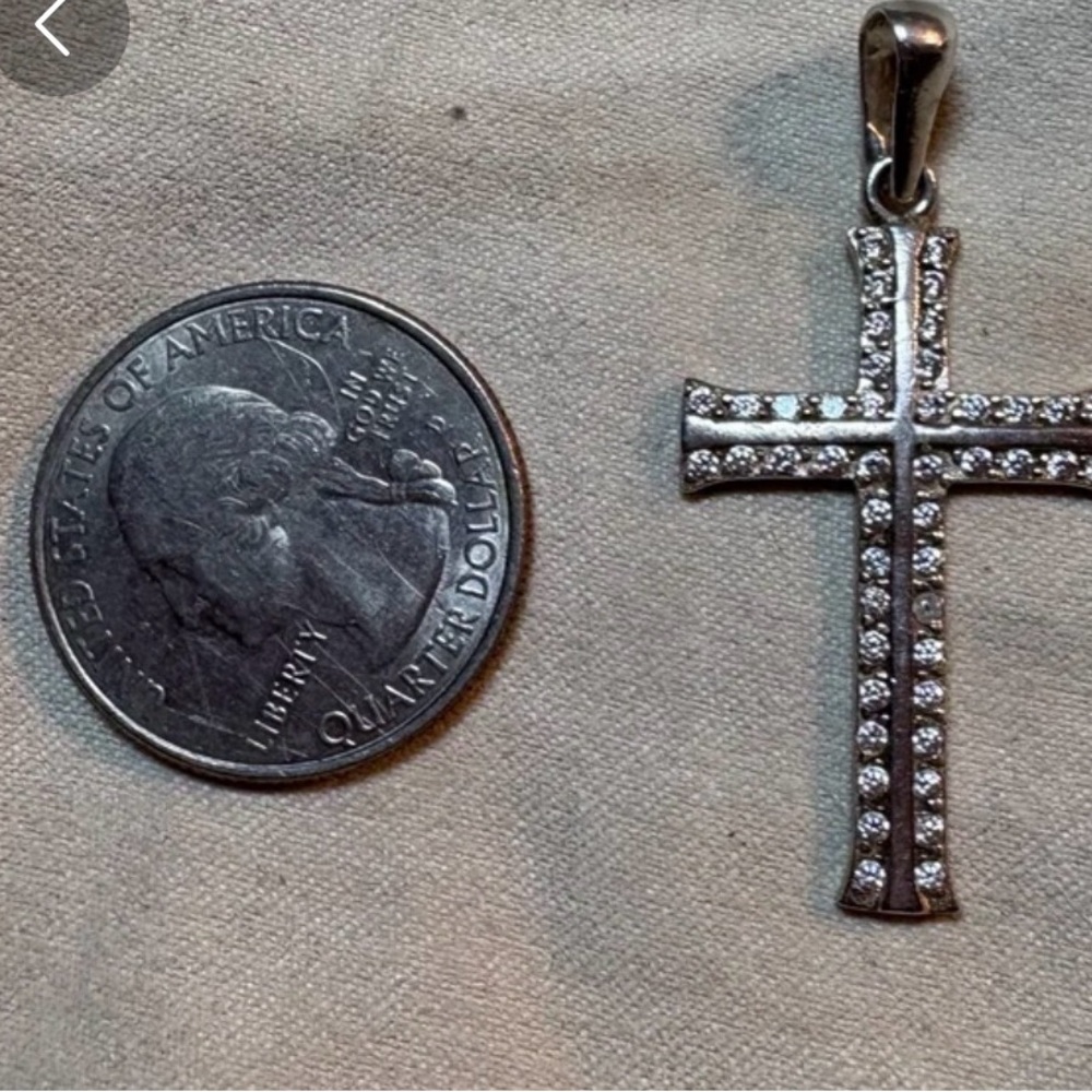 Elegant Silver Cross Solid Sterling Silver - image 2